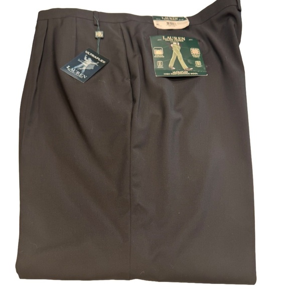 Lauren Ralph Lauren Classic-Fit Ultraflex Wool Dress Pants Navy Blue 52x34 NWT